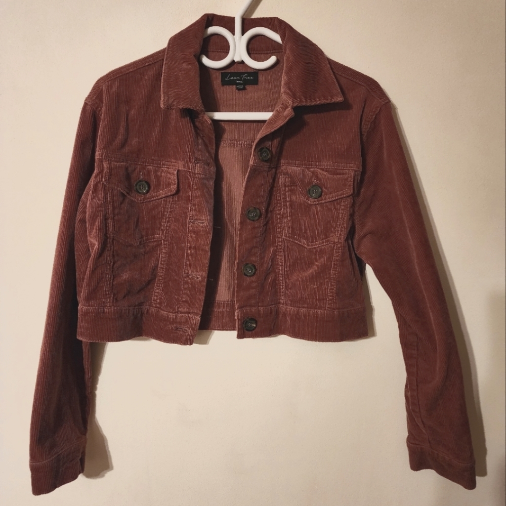 Corduroy crop jacket